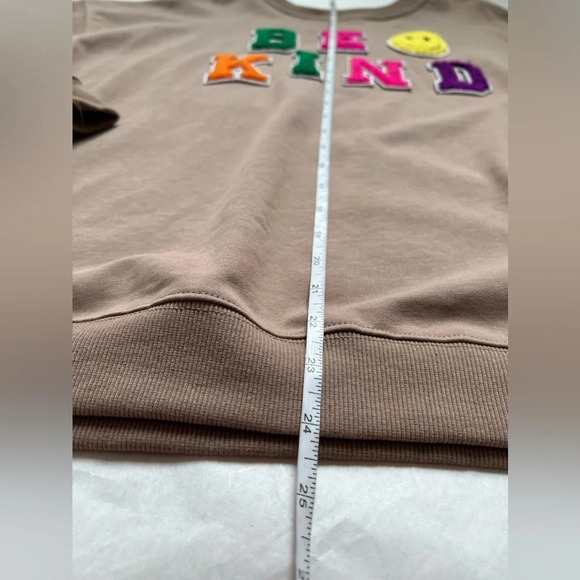 Fashion Nova Taupe Brown Cotton Blend Crew Neck Sweatshirt Size Large L - Picture 5 of 8